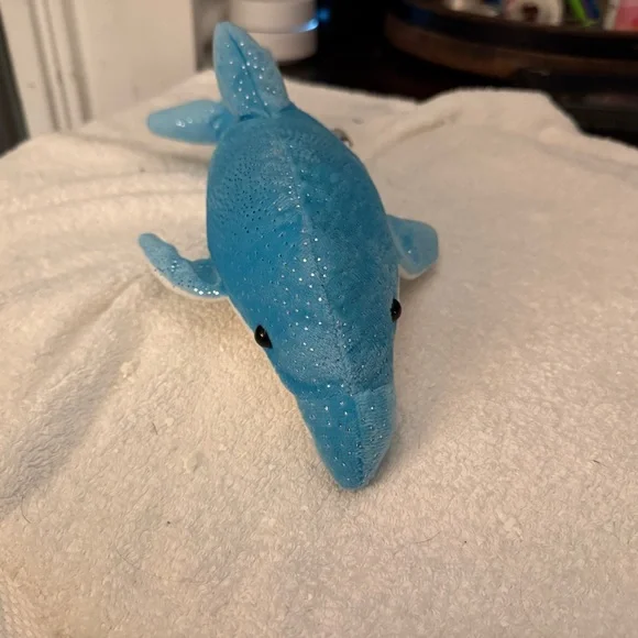 The Kahala Blue and White Large Plush Dolphin with Logo 14” long - Picture 6 of 6